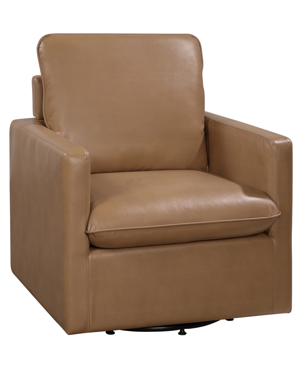 Furniture Of America Mira 34.5" Faux Leather Swivel Chair In Brown