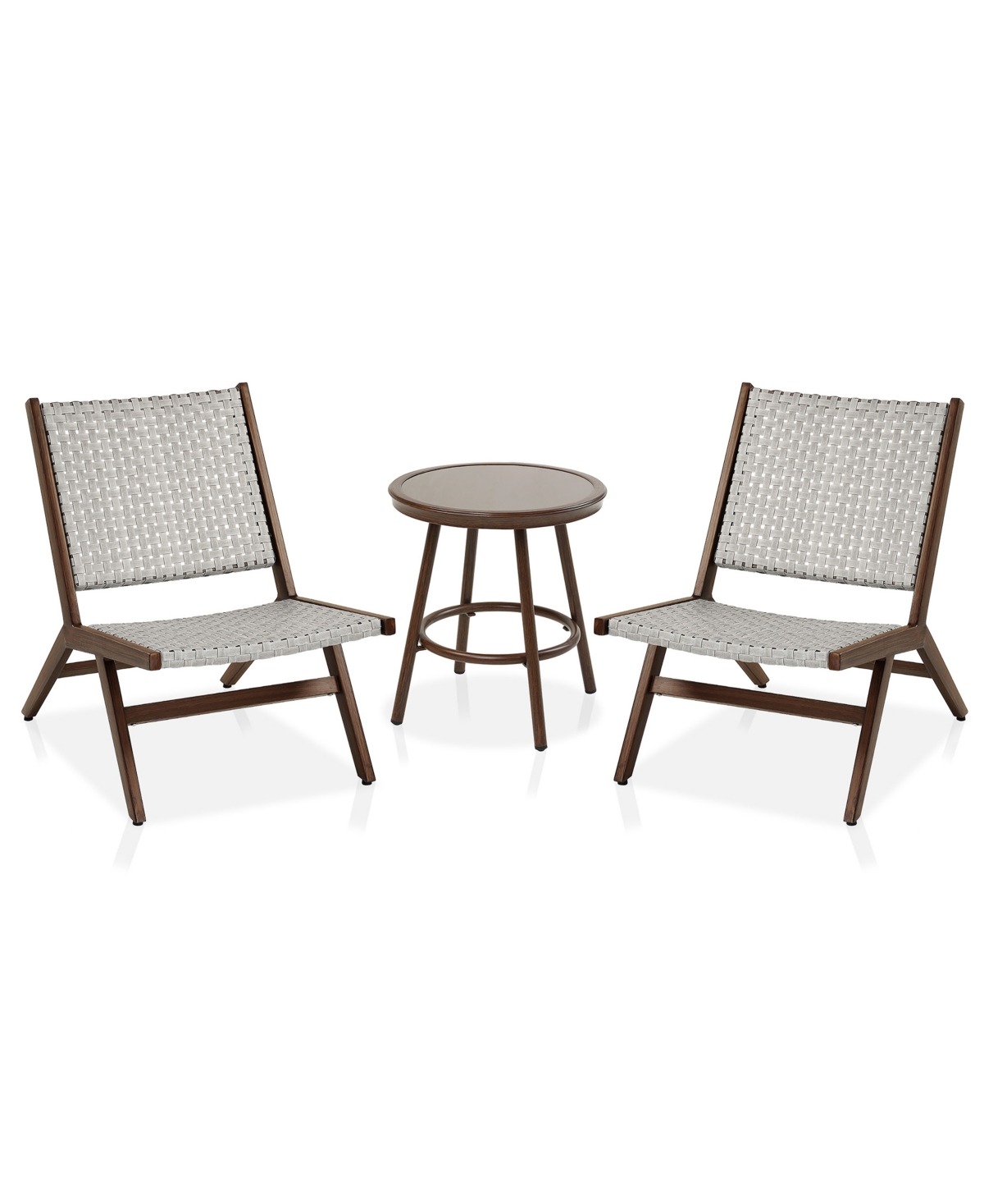 Furniture Of America Adagio Chair And Table 3 Piece Set In Light Gray
