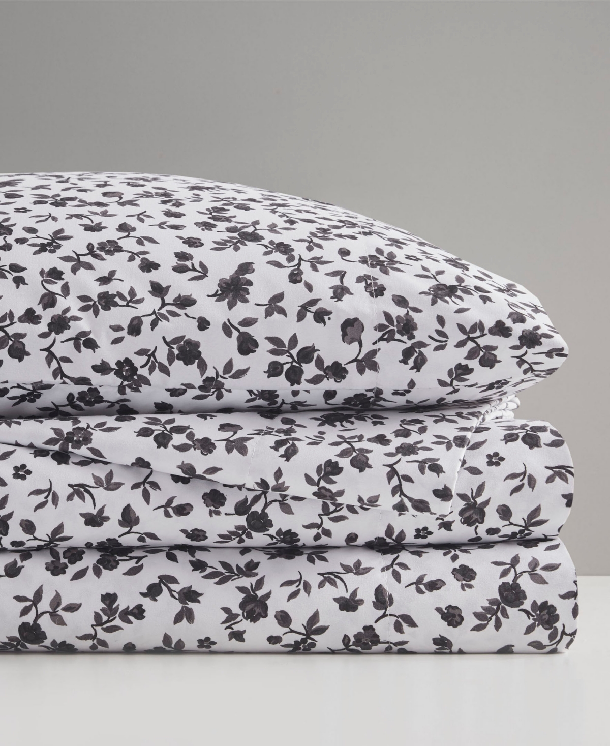 Intelligent Design Printed Microfiber 4 Piece Sheet Set, Full In Black