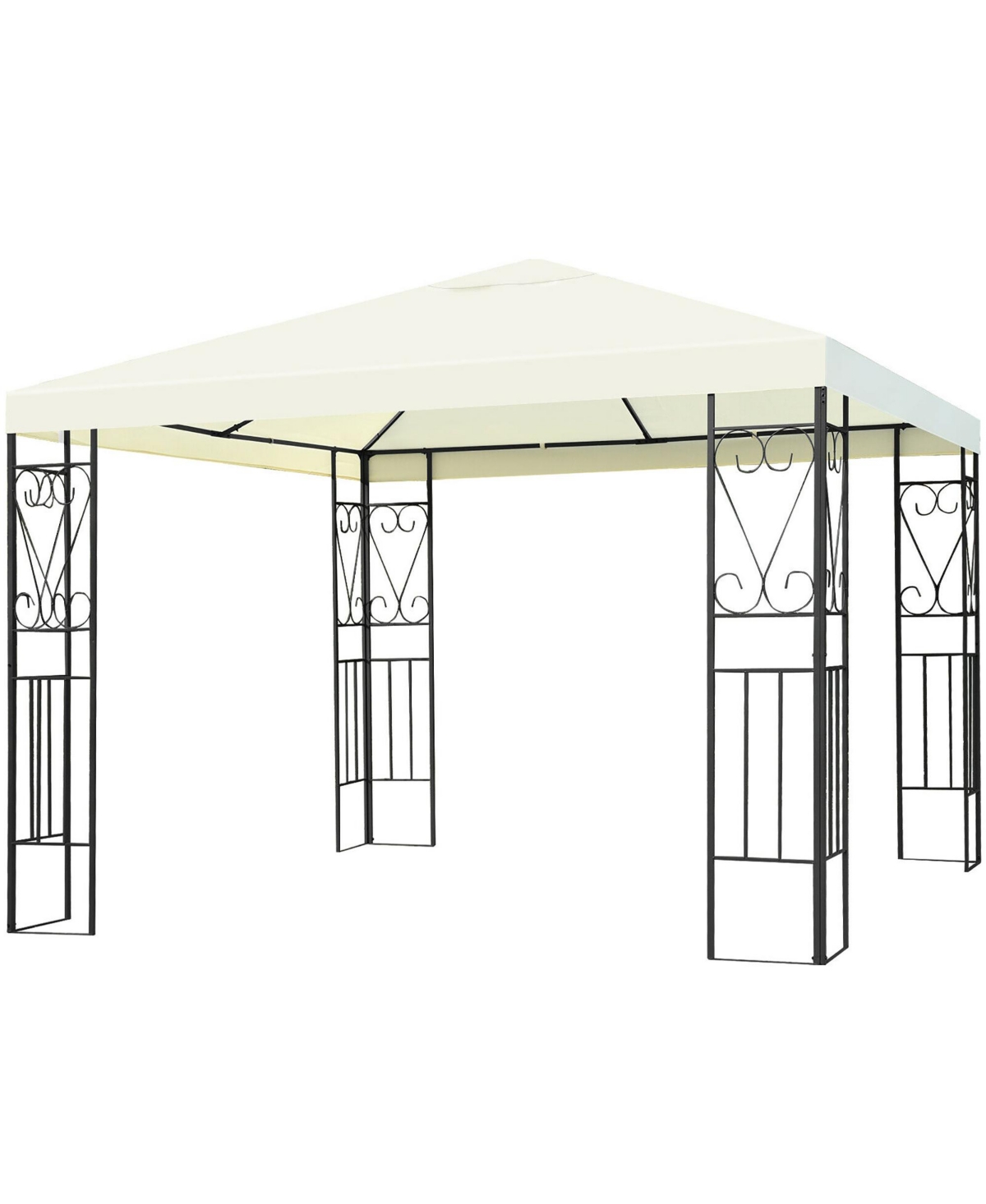 10'x10' Patio Gazebo Canopy Tent Steel Frame Shelter Patio Party Awning - Beige/khaki