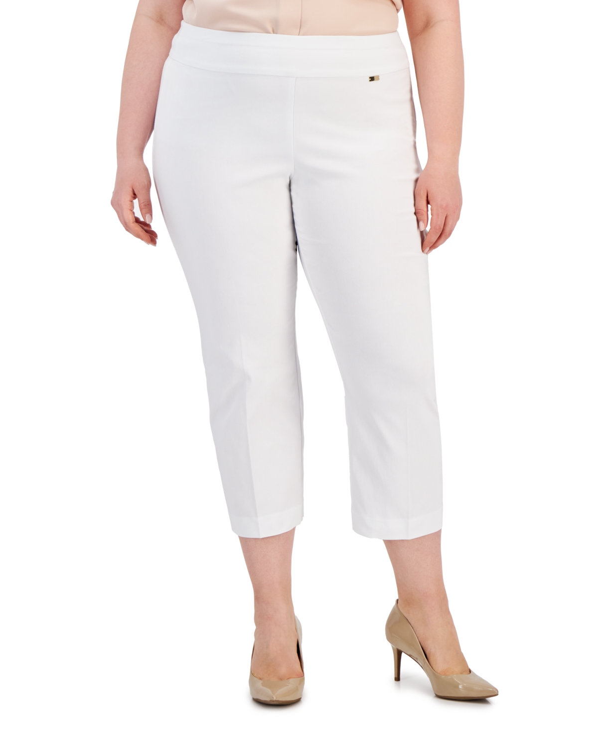 Inc International Concepts Petite Mid-rise Straight-leg Capri Pants, Created For Macy's In Bright White