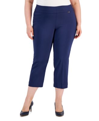 I.N.C. International Concepts Plus Size Mid Rise Pull On Capri Pants Created for Macy s Macy s