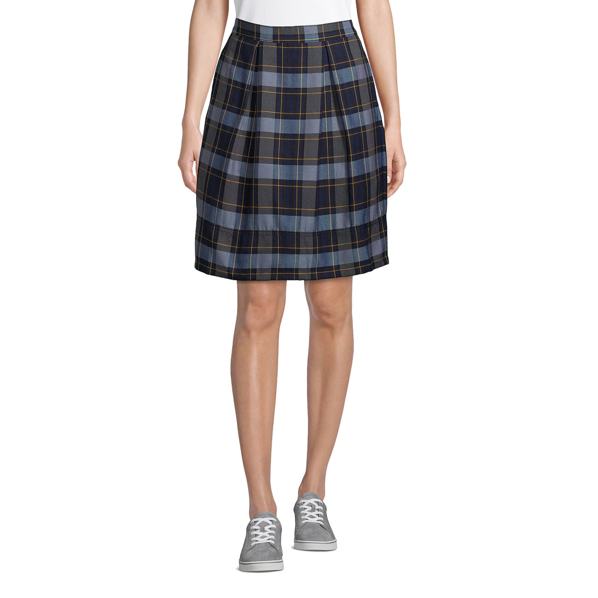 Lands' End Women's School Uniform Plaid Pleated Skort Top of Knee