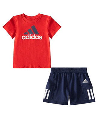 adidas Baby Boys T Shirt and French Terry Cargo Shorts, 2 Piece Set ...