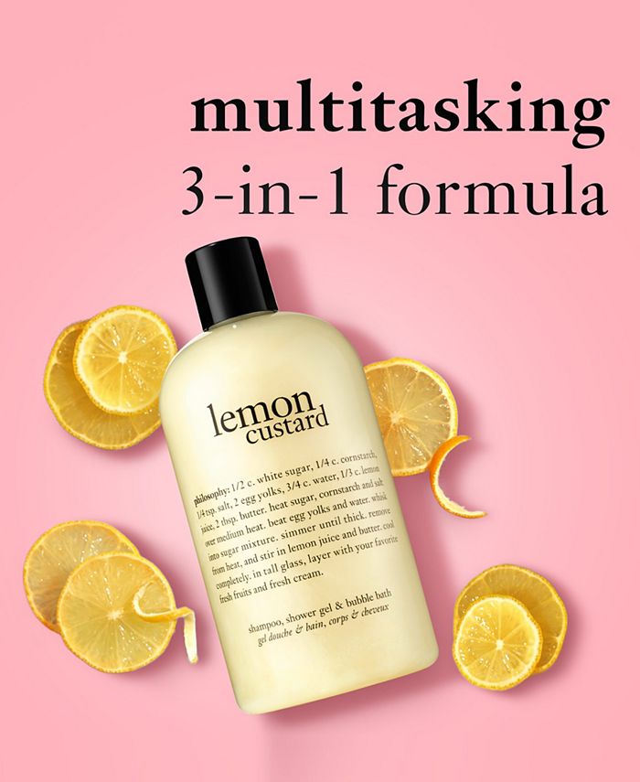 philosophy lemon custard 3in1 shampoo, shower gel and bubble bath, 16