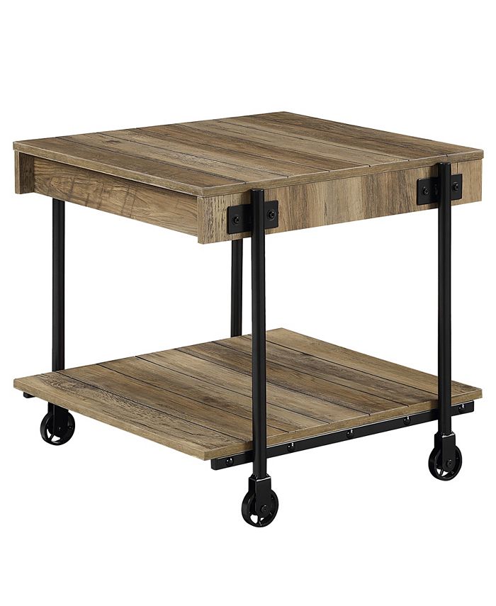 Furniture of America Luther 2 Piece Steel Industrial Coffee End Table