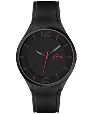 Lacoste Men s Ollie Black Silicone Strap Watch 44mm Macy s