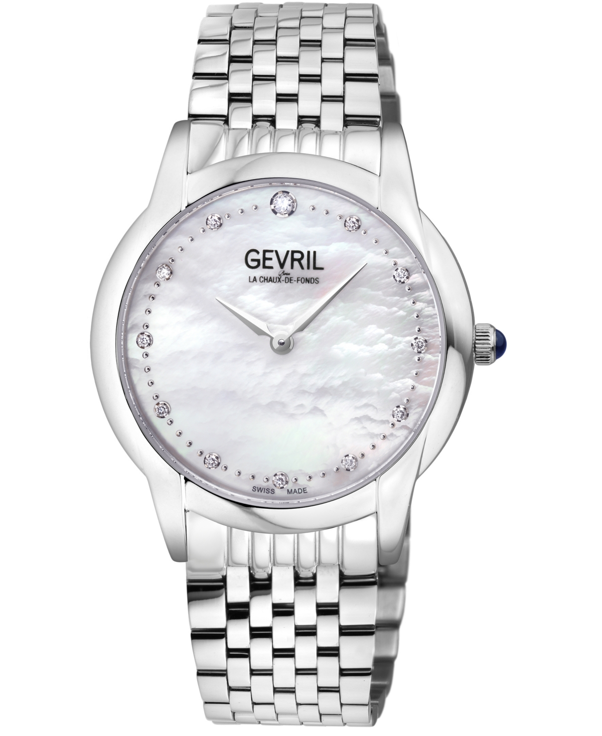 Gevril Women's Airolo Swiss Quartz Silver-tone Stainless Steel Watch 36mm