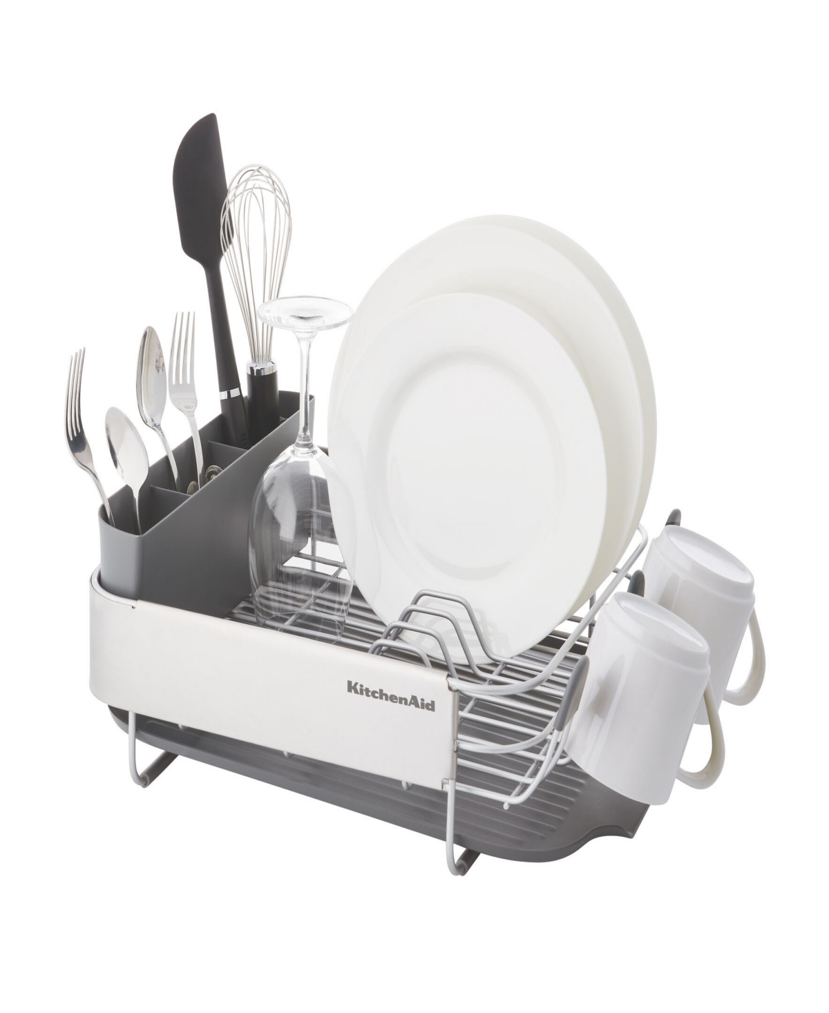 Kitchenaid Stainless Steel Wrap Compact Dish Rack In Charcoal