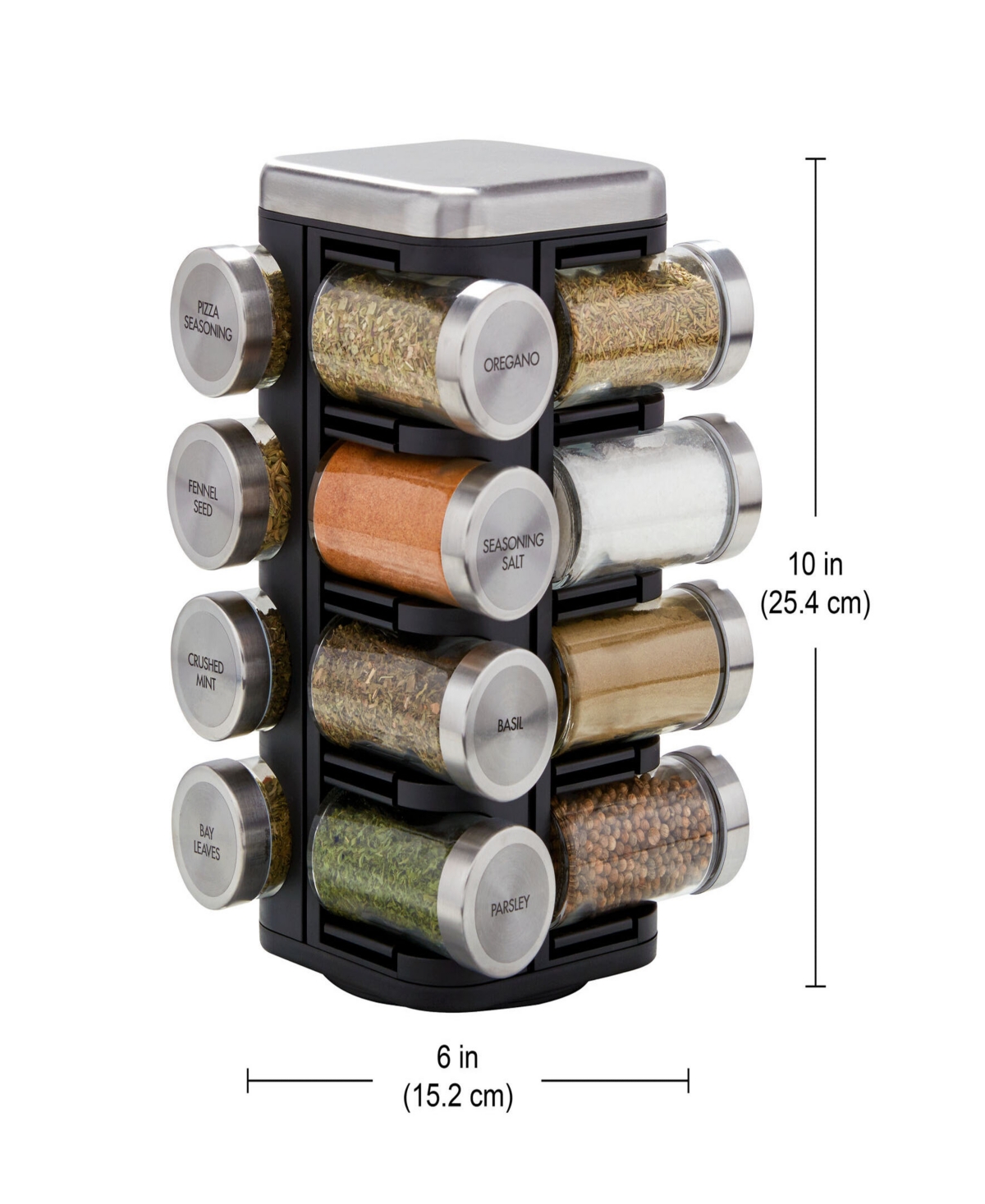 KitchenAid 16 Jar Plaza Spice Rack, Stainless steel