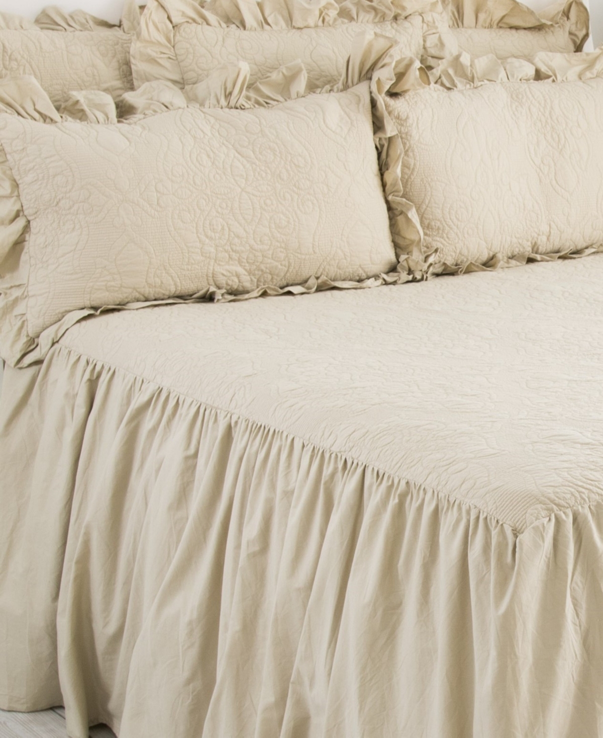 Elise and James Home Oma Ruffle 3-Piece Coverlet Quilt Bedspread Set,