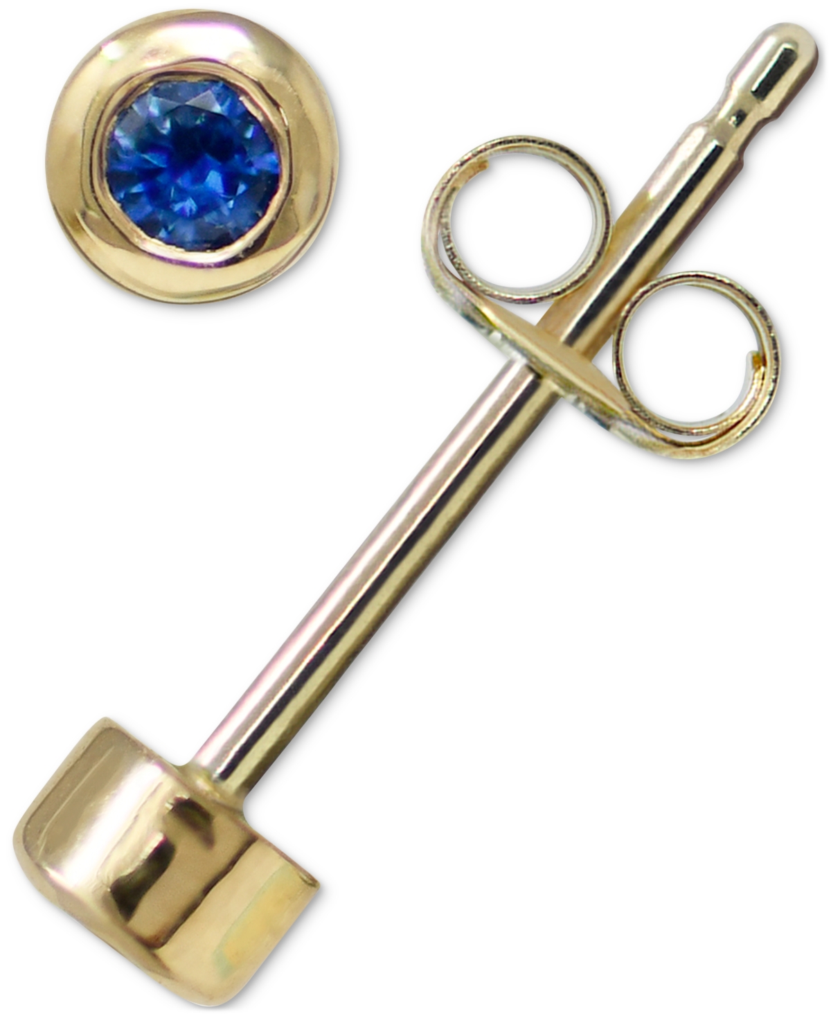 Emerald Bezel Stud Earrings in 14k Gold (Also in Turquoise, Australian Opal, & Sapphire) - TURQUOISE