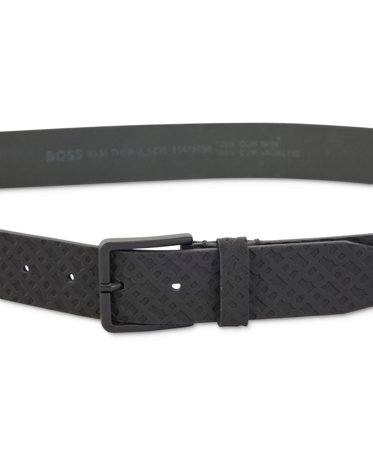 Shop Hugo Boss Men's Ther-b Leather Belt In Black