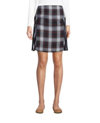 Women's Side Pleat Plaid Skort Above the Knee