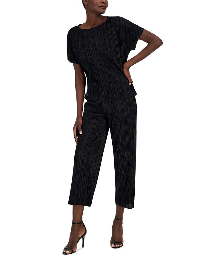 Anne Klein Women's Dolman-Sleeve Blouse and Pleated Cropped Pants - Macy's