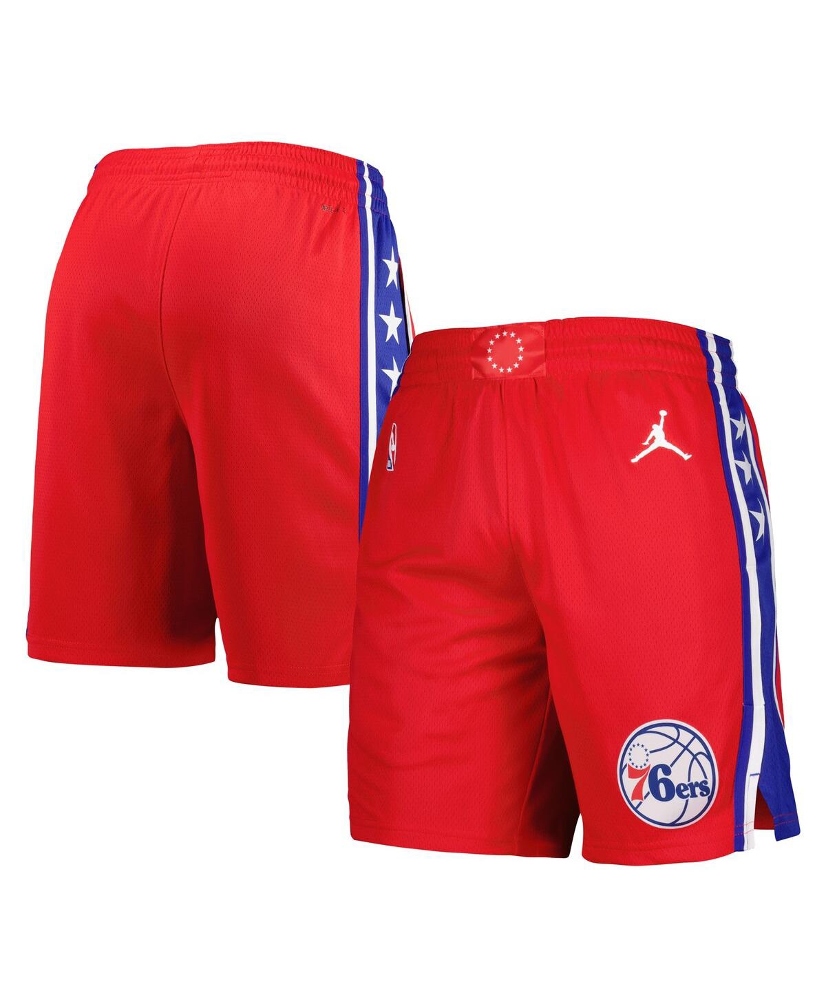 JORDAN MEN'S JORDAN RED PHILADELPHIA 76ERS 2022/2023 STATEMENT EDITION SWINGMAN PERFORMANCE SHORTS