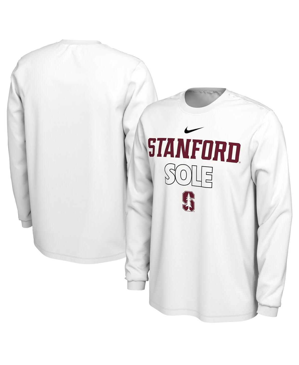 Shop Nike Men's And Women's  White Stanford Cardinal 2023 On Court Bench Long Sleeve T-shirt