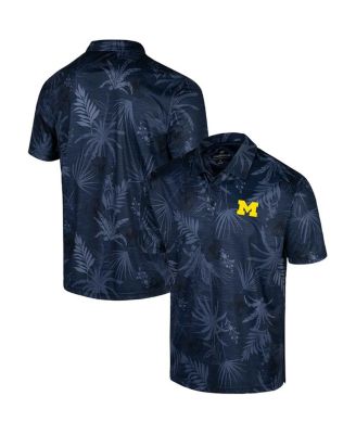 Men's Navy Michigan Wolverines Big and Tall Palms Polo Shirt