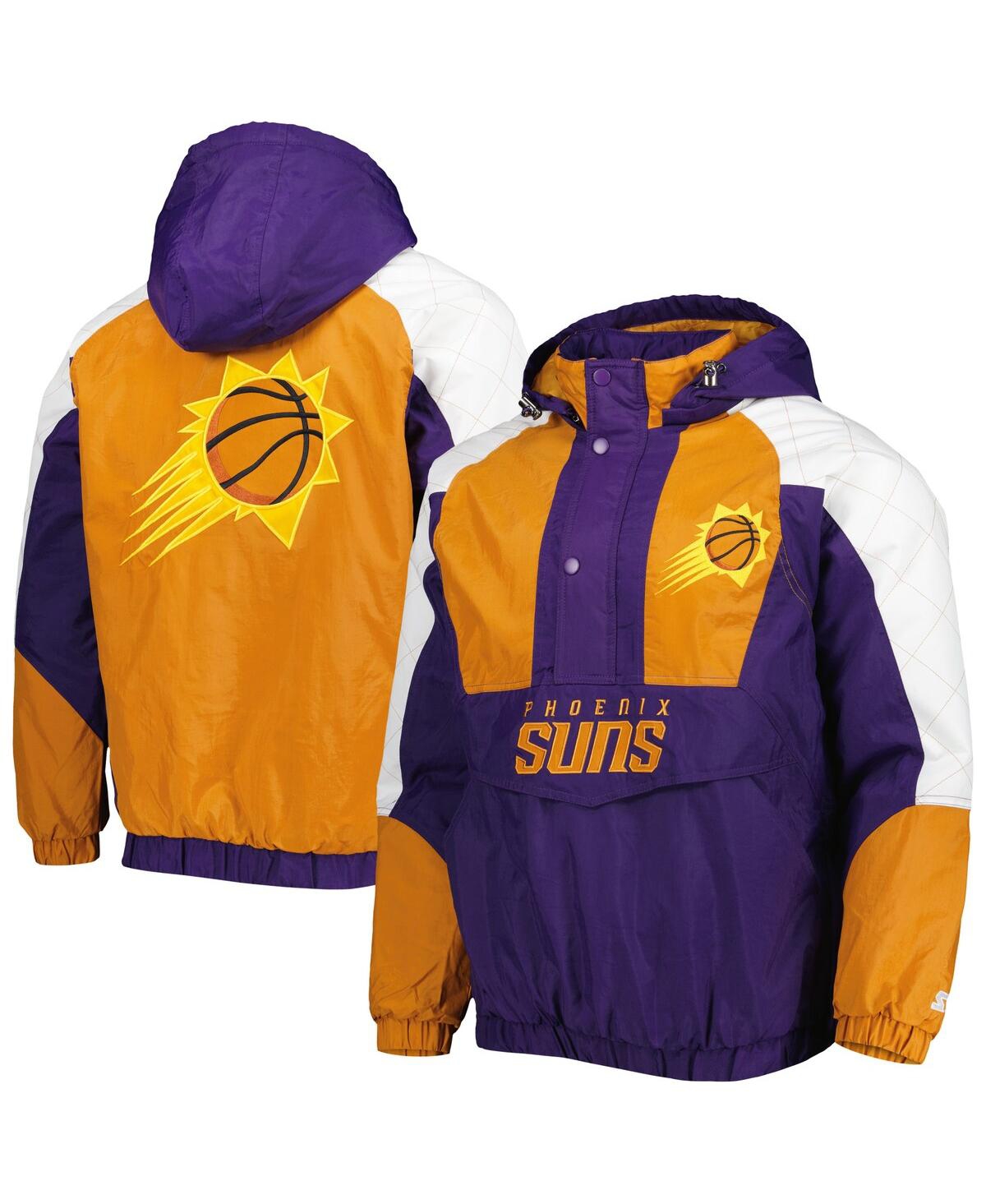 Starter Purple Phoenix Suns Body Check Raglan Hoodie Half-zip Jacket In Purple