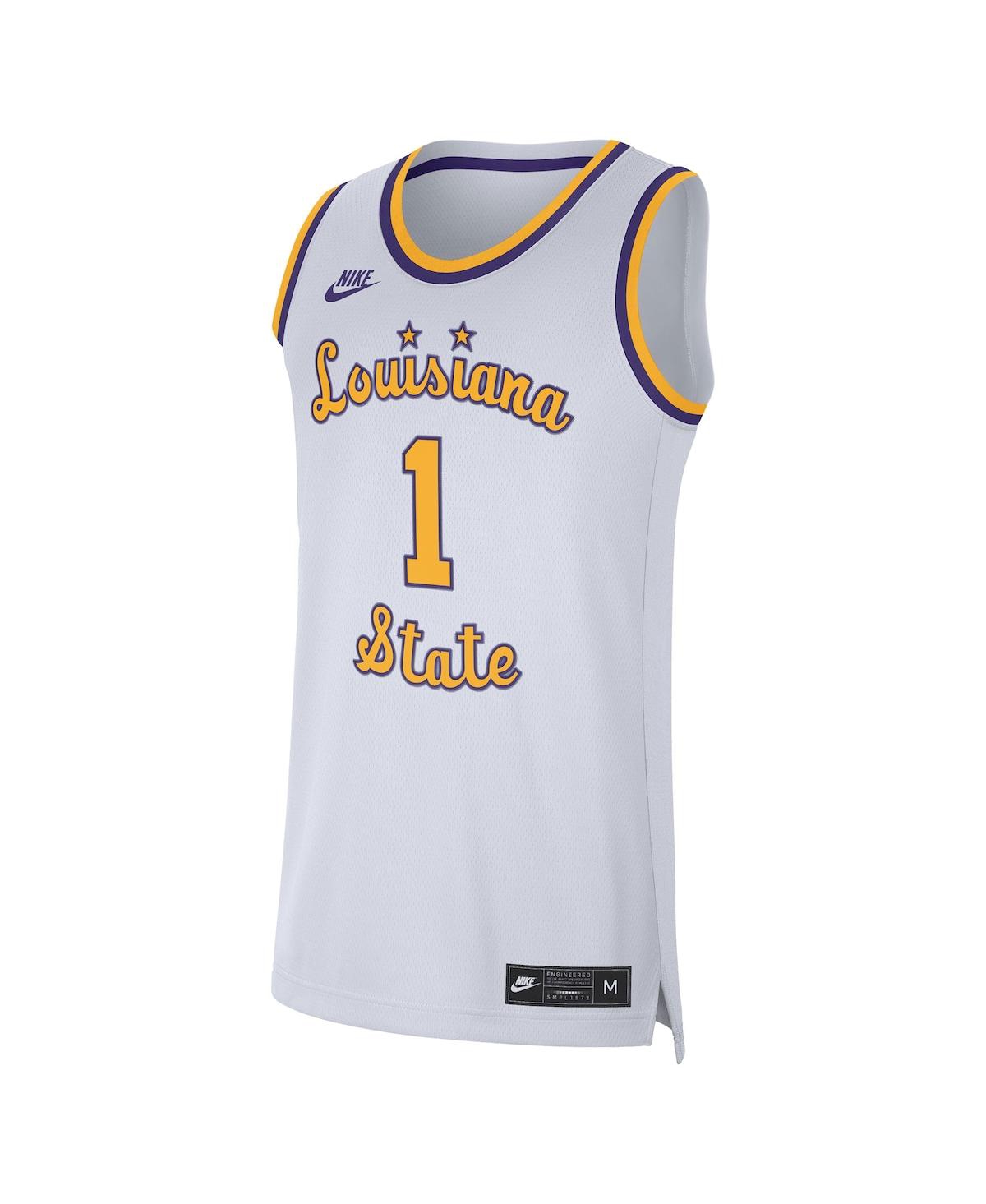 Men's Nike #1Lsu Tigers Replica Basketball Jersey - White