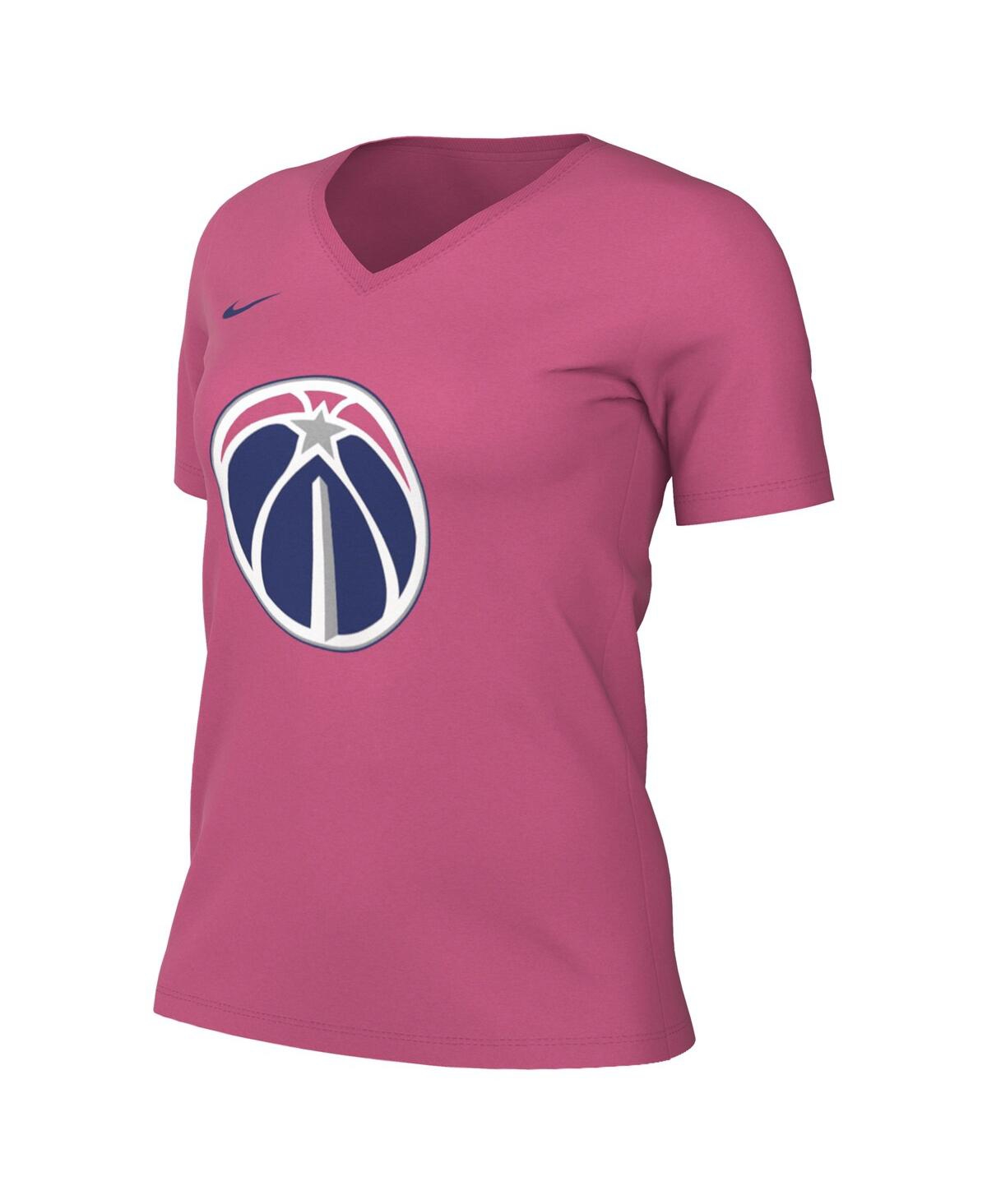 Shop Nike Women's  Pink Washington Wizards 2022/23 City Edition Essential V-neck T-shirt