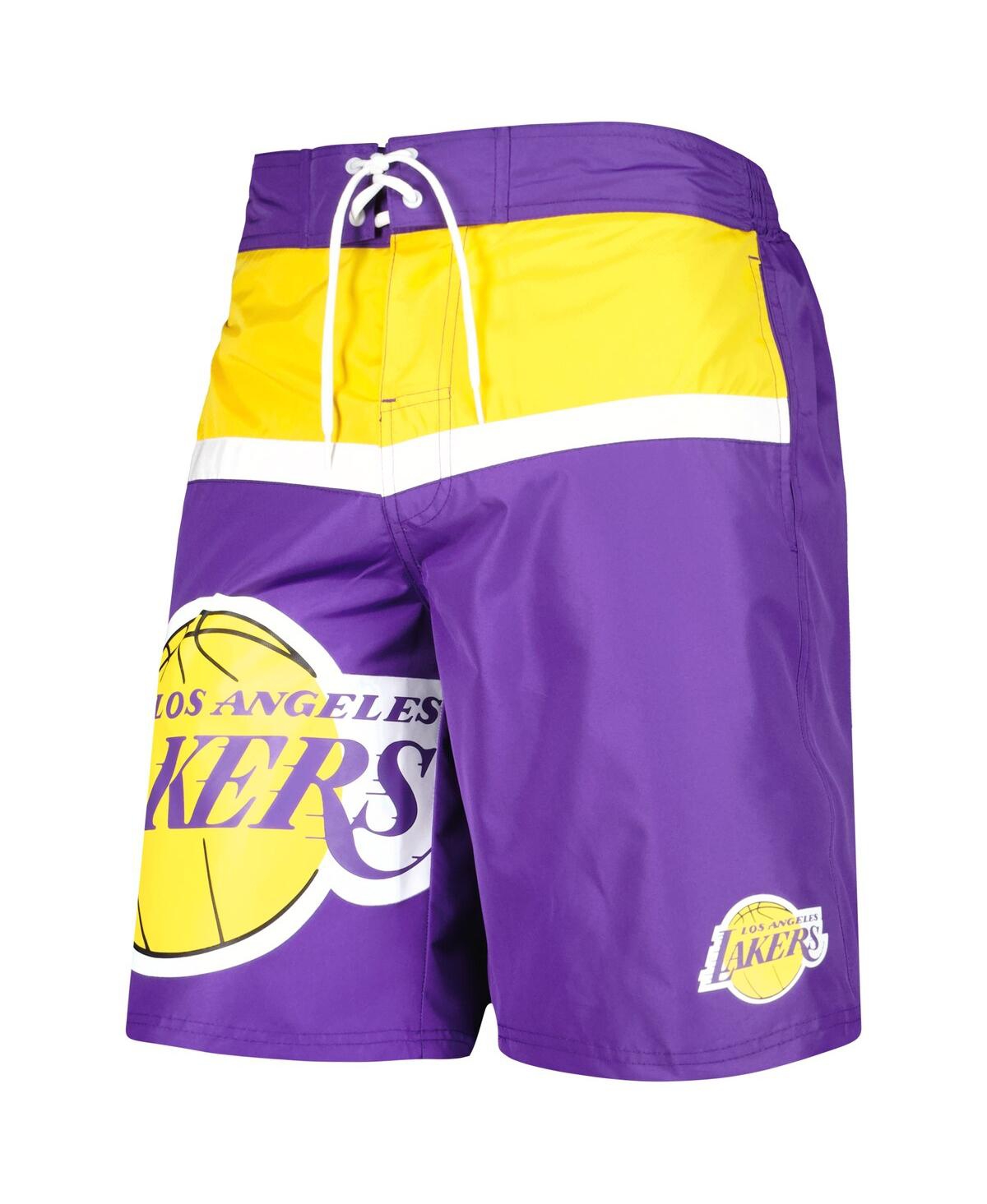 Shop G-iii Sports By Carl Banks Men's  Purple Los Angeles Lakers Sea Wind Swim Trunks