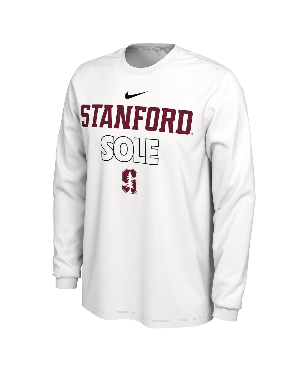 Shop Nike Men's And Women's  White Stanford Cardinal 2023 On Court Bench Long Sleeve T-shirt