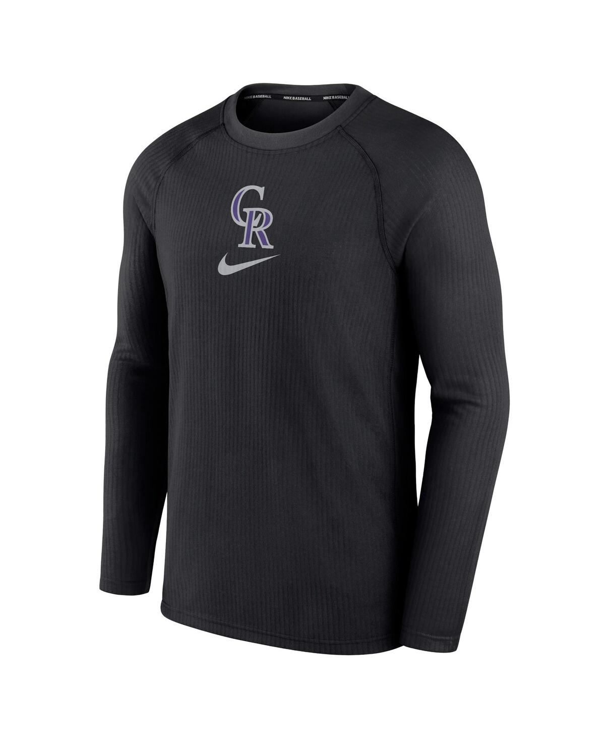 Men's NikeColorado Rockies Authentic Collection Game Raglan Performance Long Sleeve T-shirt - Black