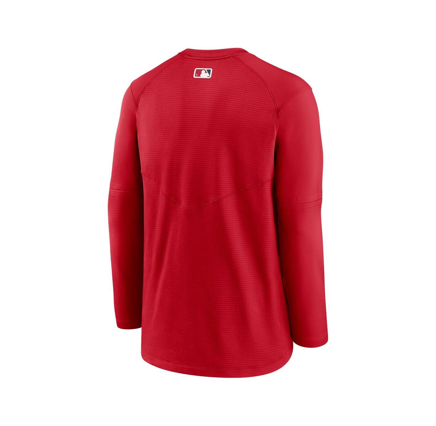Men's Red Washington Nationals Authentic Collection Logo Performance Long Sleeve T-shirt