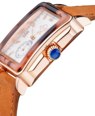 Women's Bari Tortoise Swiss Quartz Tan Leather Watch 30mm x 34mm