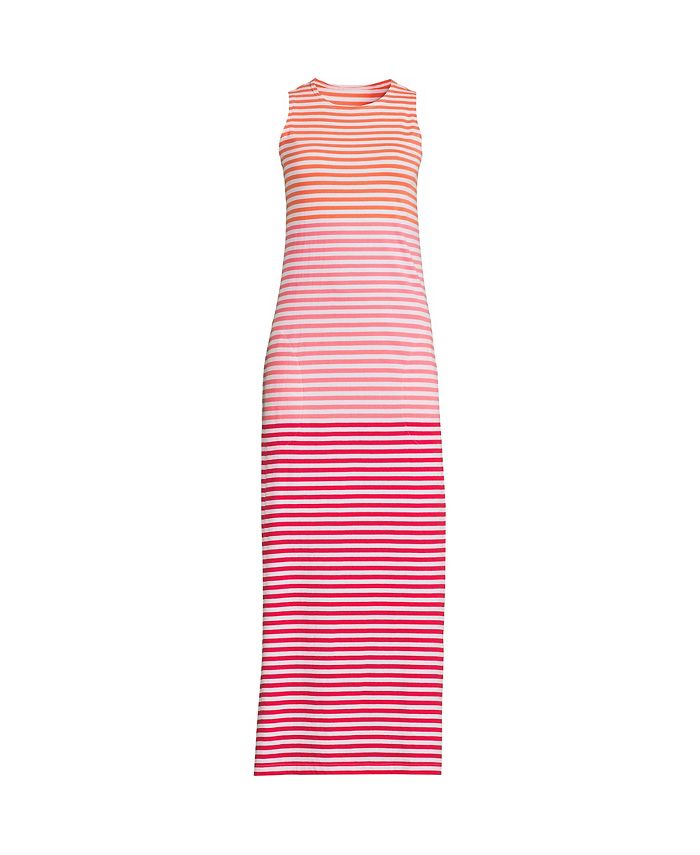 Lands' End Women's Cotton Jersey Sleeveless Swim Cover-up Maxi Dress ...