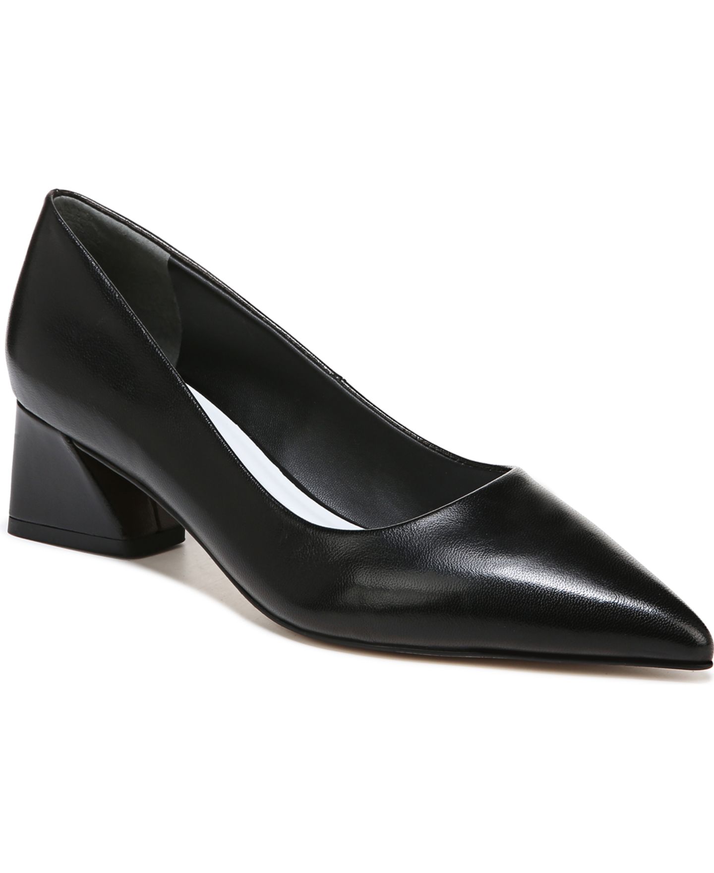 Женские туфли Franco Sarto Racer Pointed Toe Block Heel Pumps, цвет: Чёрный кожаный — фото 1