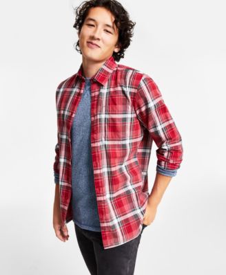 Sun + Stone - Men's Diego Plaid Long-Sleeve Shirt