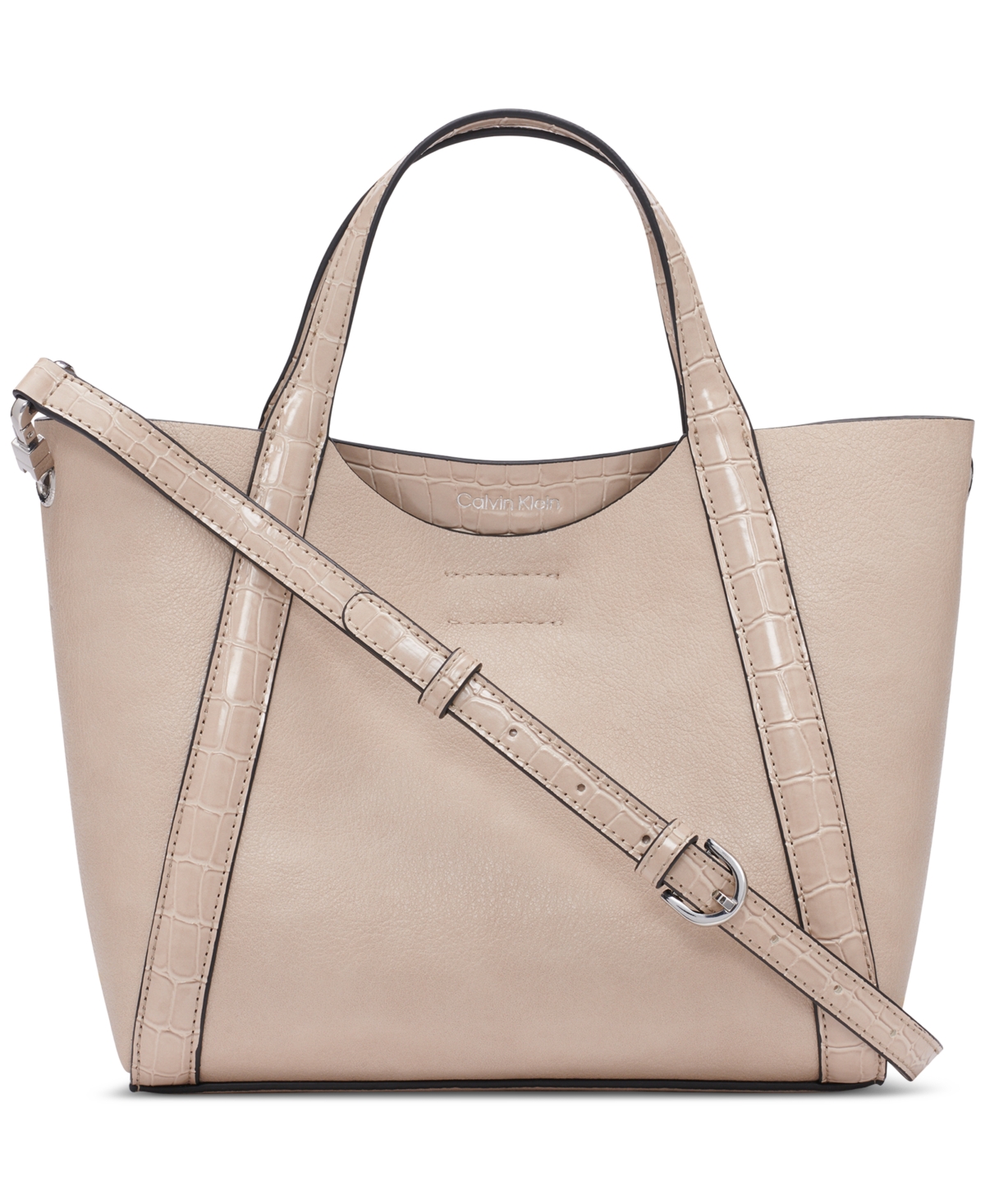 Convertible shoulder bag, beige grey, Calvin Klein