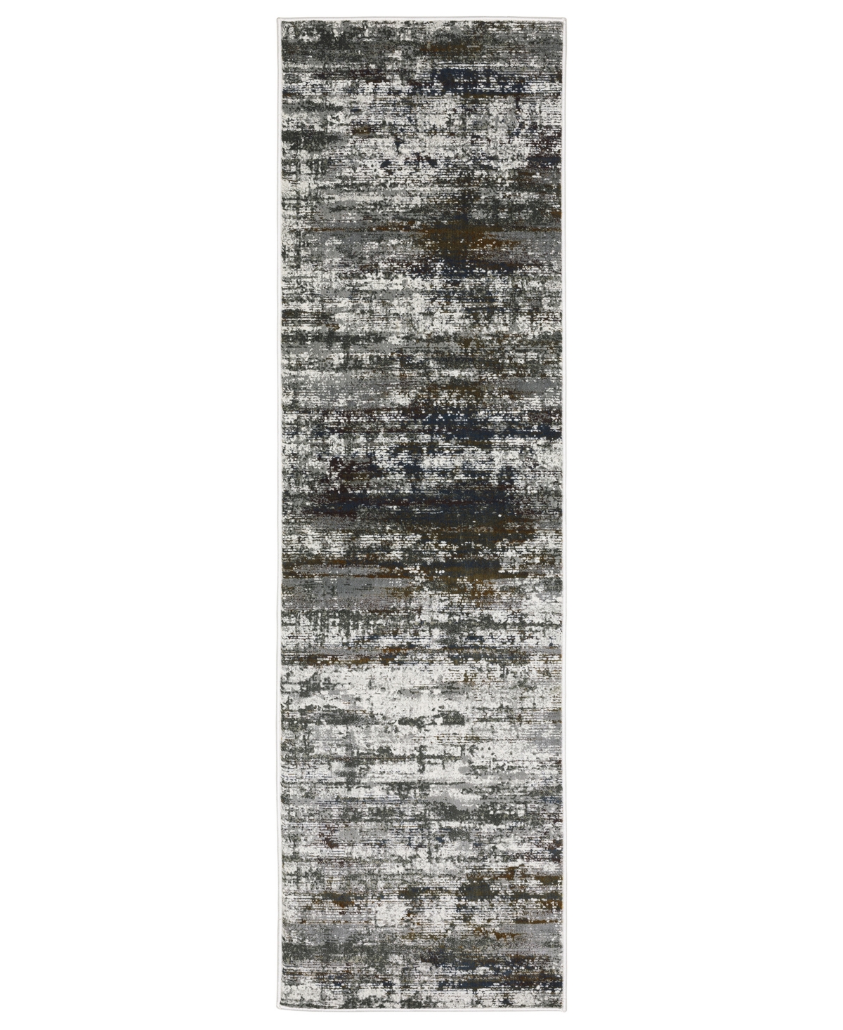 Km Home Astral 4151asl 2'3" X 7'6" Runner Area Rug In Charcoal