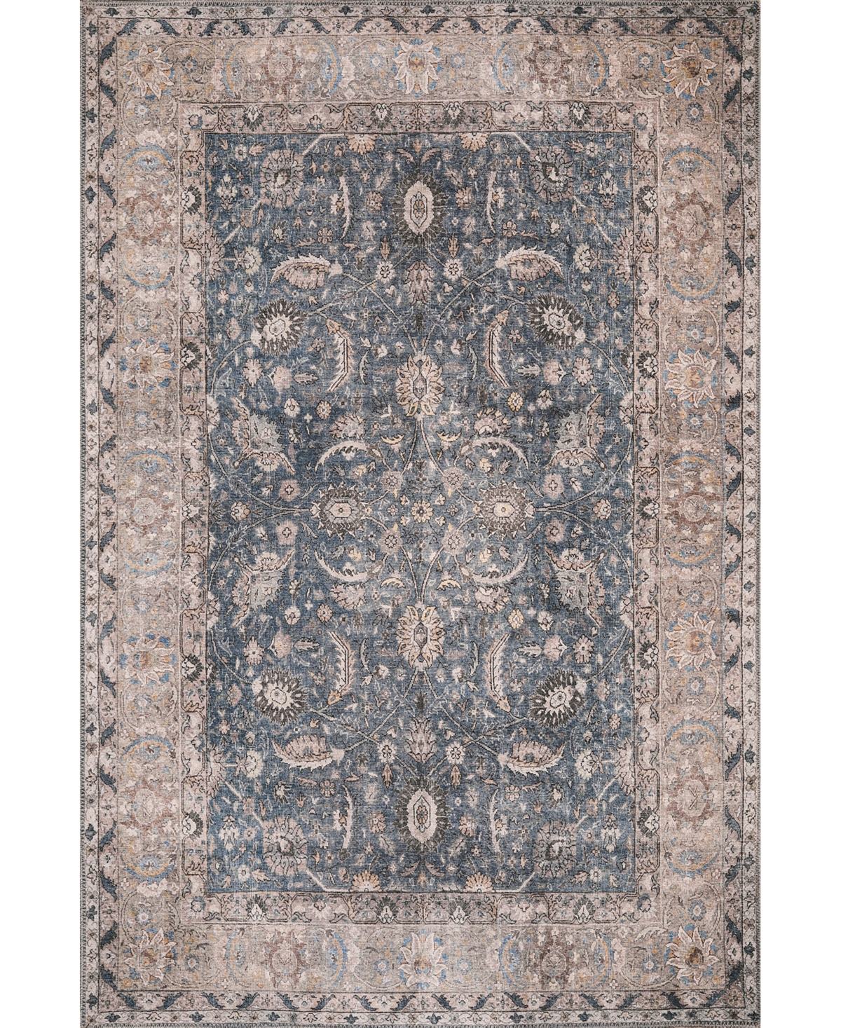 Kas London Machine Washable 4802 3'9" X 5'6" Area Rug In Blue