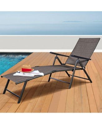 2PCS Pool Chaise Lounge Chair Recliner Outdoor Patio Furniture Adjustable New