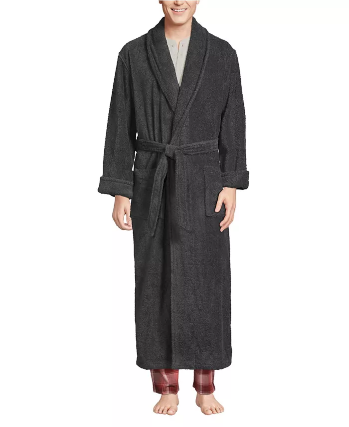 Men's Full Length Turkish Terry Robe - thumbnail 8