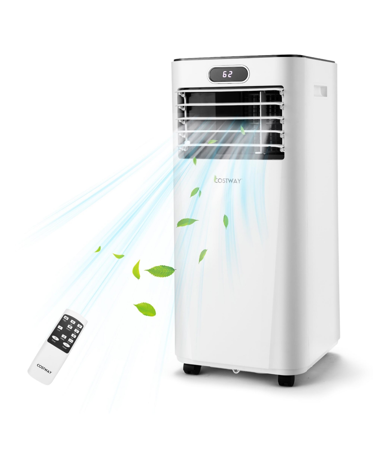 Costway 8000 Btu Portable Air Conditioner w/ Remote Control 3-in-1 Air Cooler w/ Drying