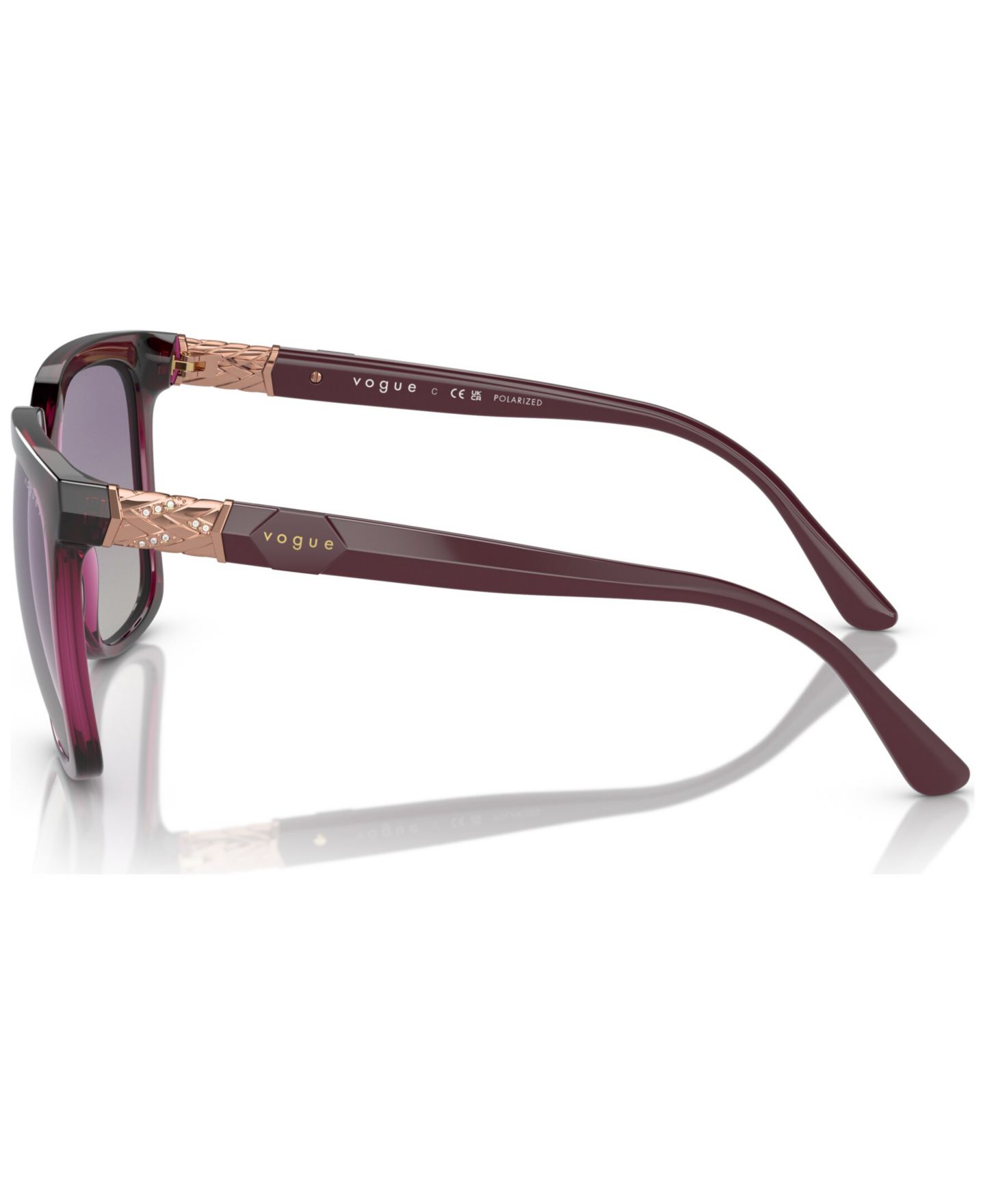 Женские солнцезащитные очки Vogue Eyewear Polarized Sunglasses, VO5476SB, цвет: Прозрачный вишнёвый — фото 5