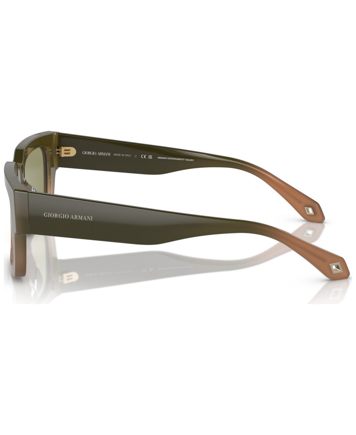 Shop Giorgio Armani Men's Sunglasses, Ar8184u In Gradient Green,brown