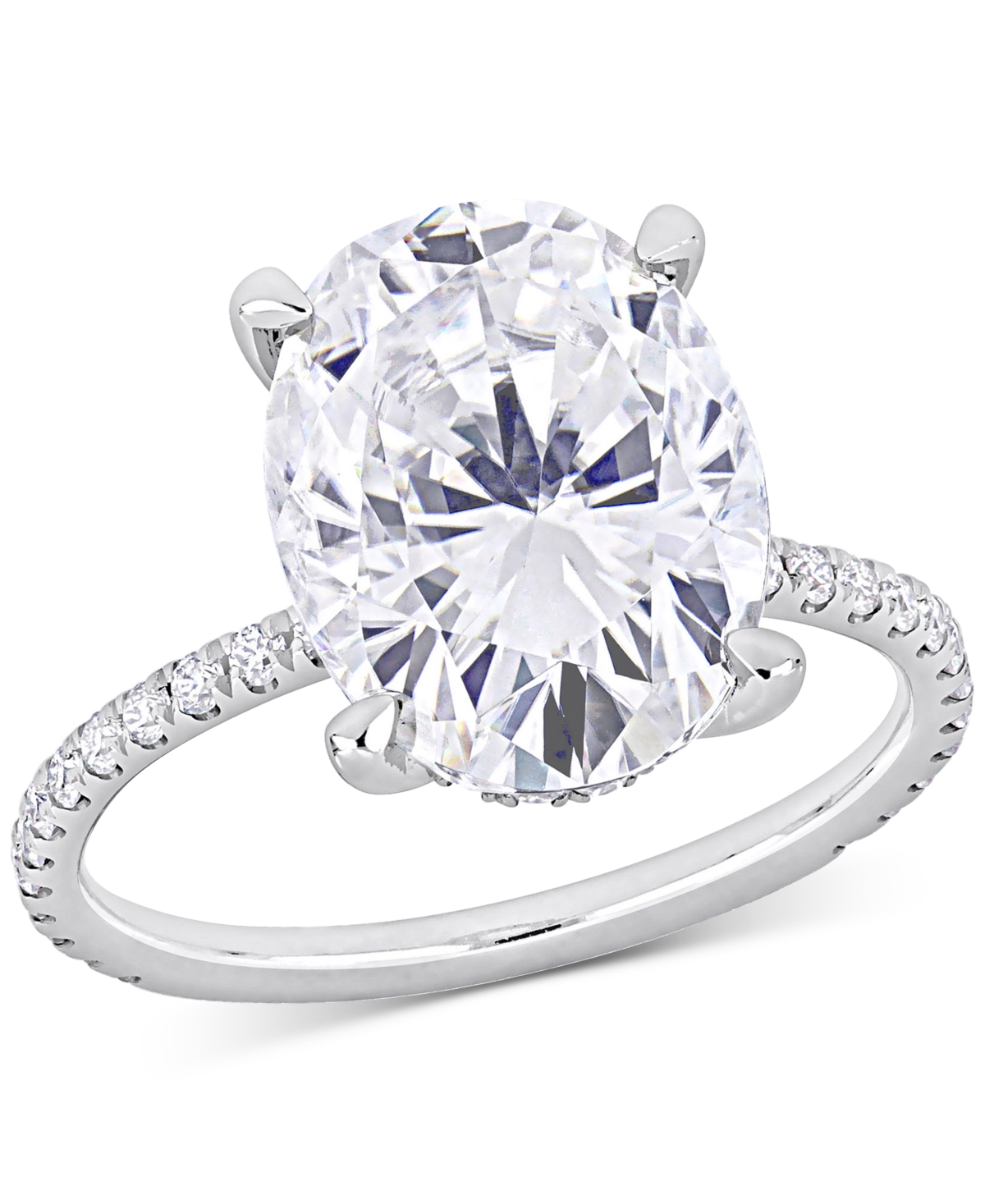 Macy's Moissanite Oval Ring (4-7/8 Ct. T.w.) In 10k White Gold In Moissanite