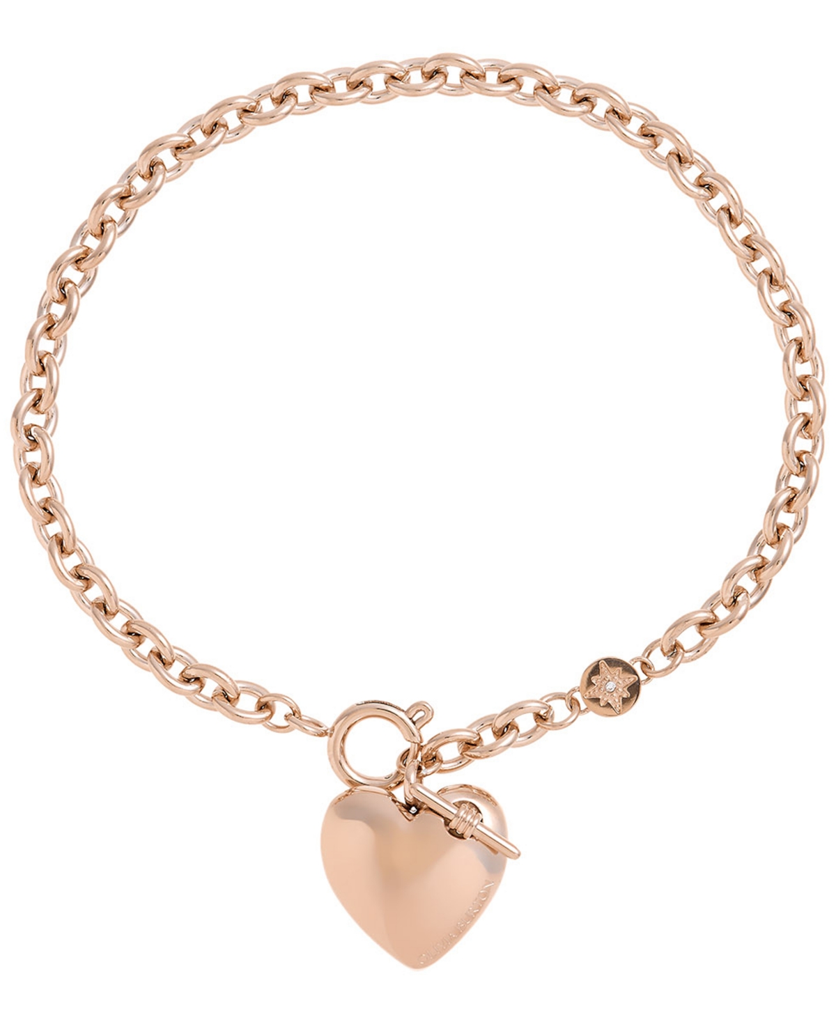 Olivia Burton 18k Rose Gold-plated Knot Heart Bracelet In Carnation Gold