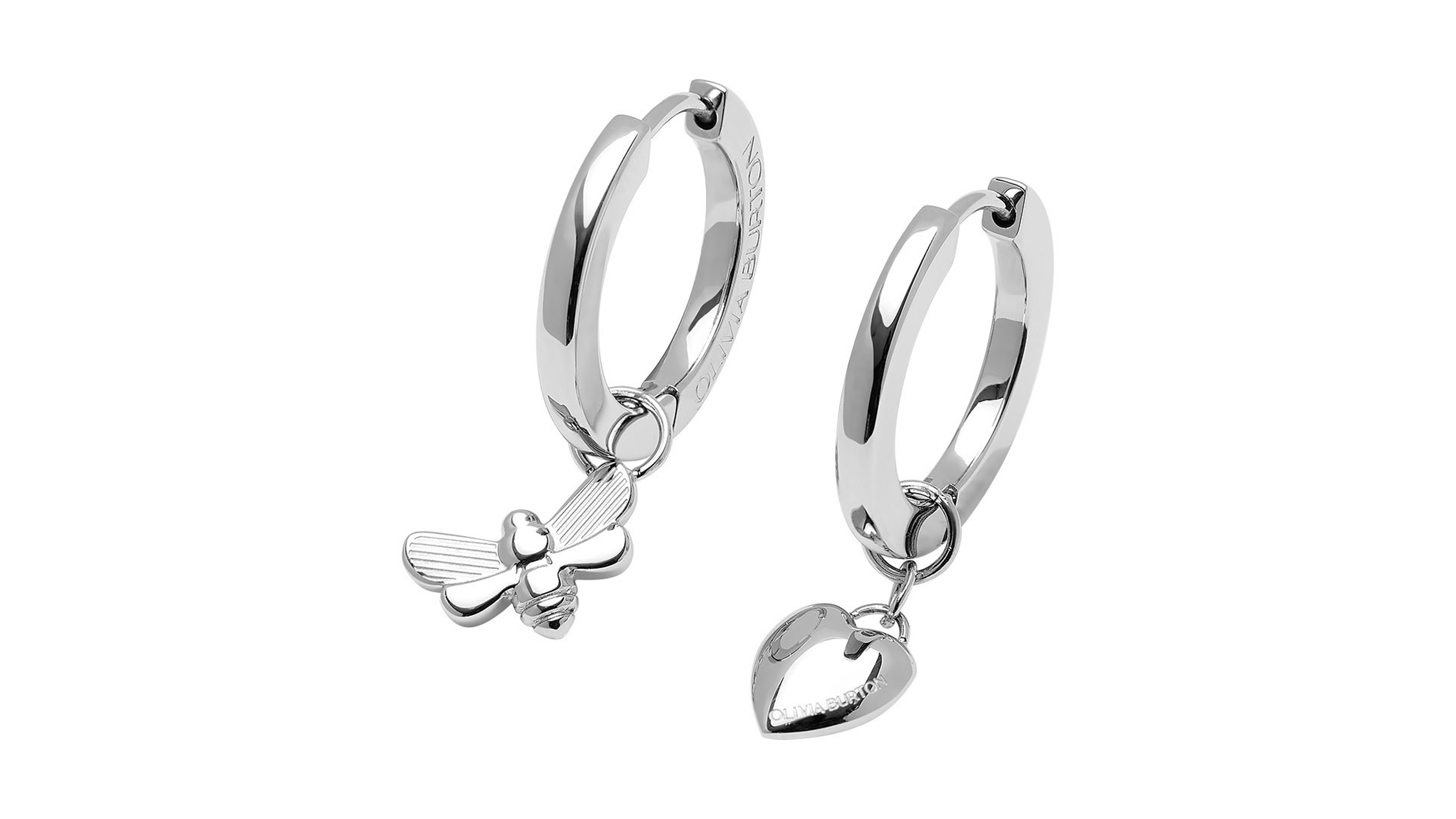 Olivia Burton Signature Multi Charm Silver-Tone Huggies Earring Set