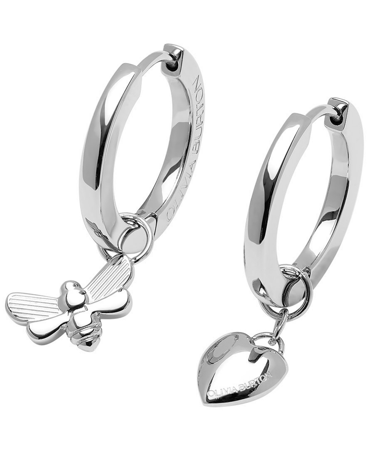 Olivia Burton Signature Multi Charm Silver-tone Huggies Earring Set
