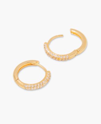 Crystal 14K Gold-Plated Vermeil Cecile Hoops