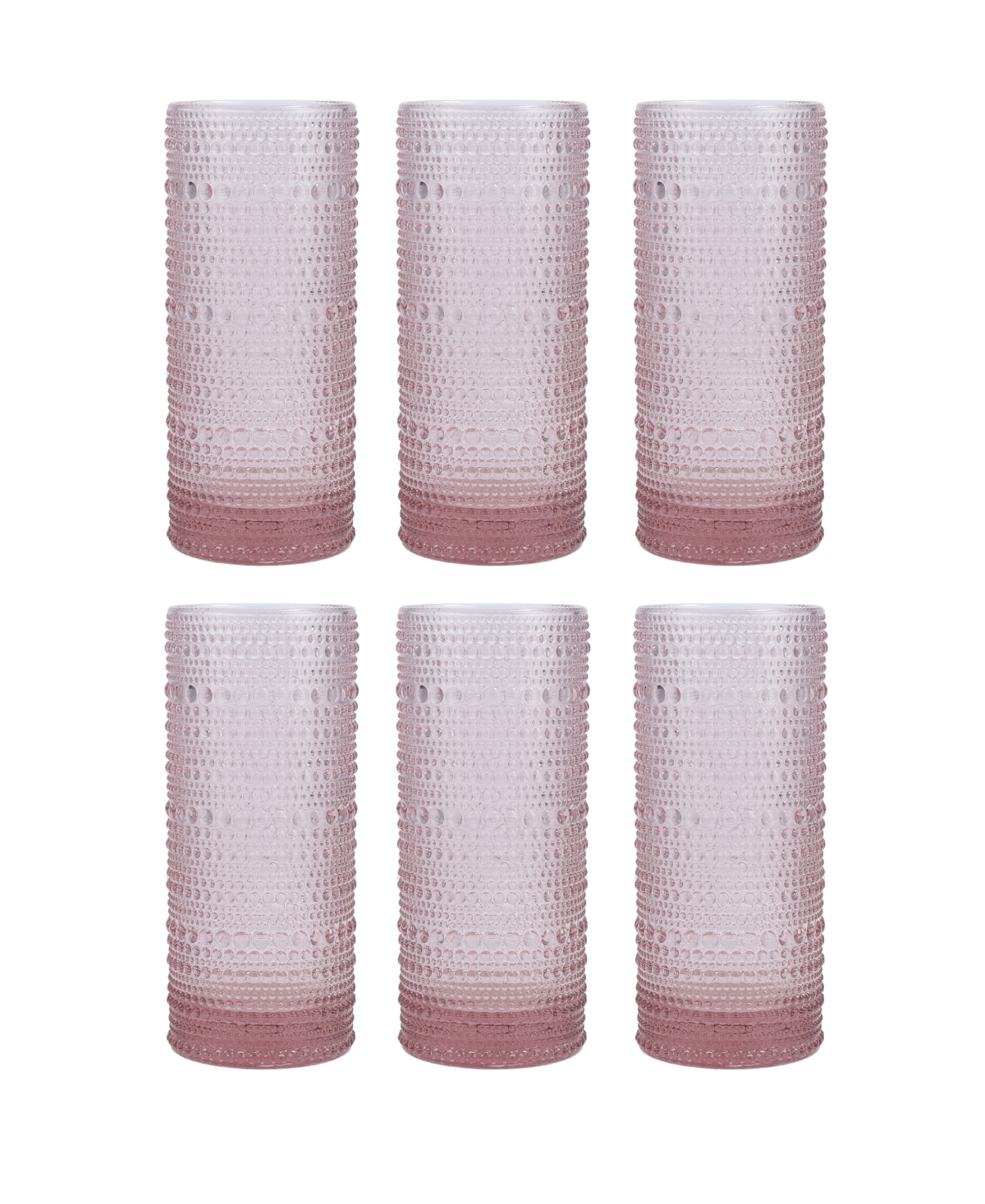Fortessa Jupiter 10.8 oz Collins Highball Glass 6-piece Set In Pink