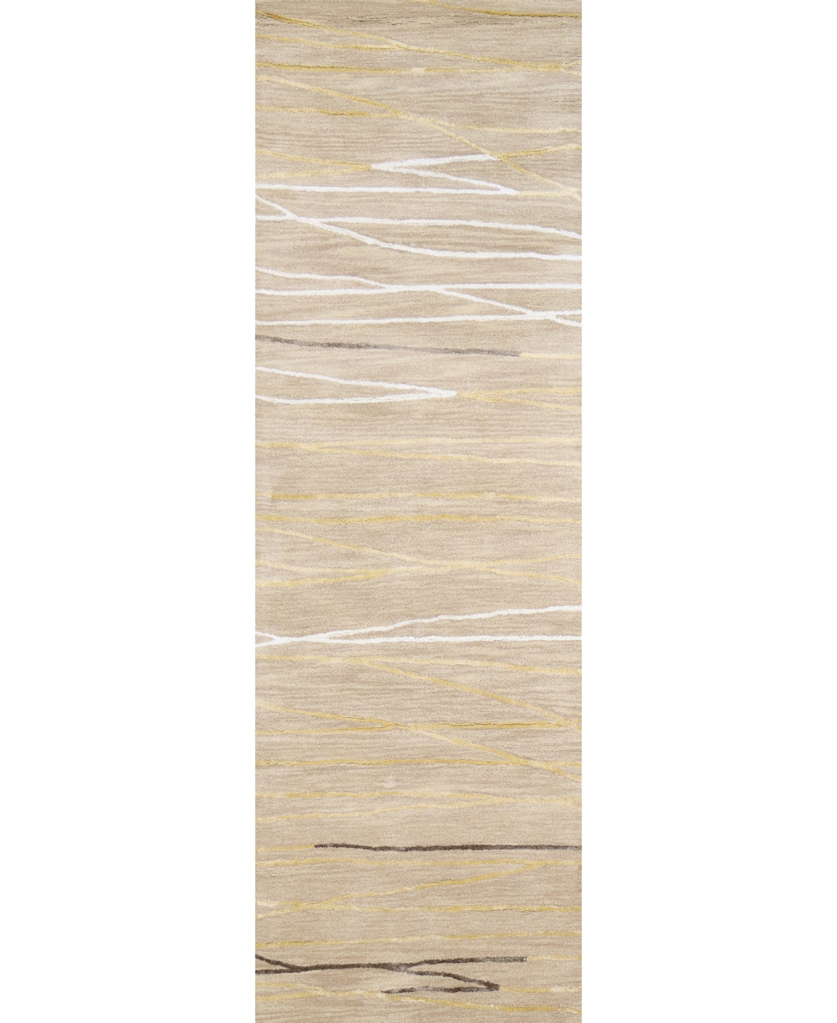 Bb Rugs Downtown DTN238 2'6in x 8' Runner Area Rug - Beige