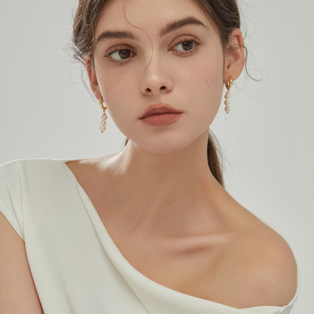 Joey Baby 18K Gold Plated Freshwater Pearls - Jackie Earrings for Women - 18 K gold plated