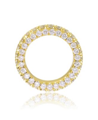 RA Sterling Silver 14K Gold Plated Clear Cubic Zirconia Band Ring